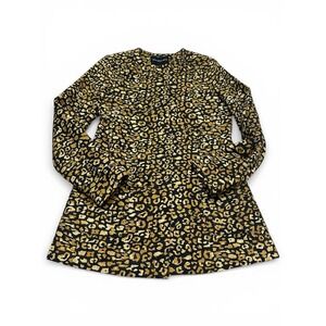 Who What Wear Leopard Print Jacquard Coat Jacket Women's Small